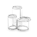 BINO 'The Trio' 3 Compartment Acrylic Makeup Accessory Organizer, Clear and Transparent Cosmetic Beauty Vanity Holder Storage