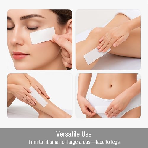 Appearus 250-Count Large 3x9 Non-Woven Waxing Strips - 90 gsm Heavy Duty Hair Removal Strips for Body and Face - Professional Epilating Strips for All Soft Wax - Lint-Free, Tear-Resistant Spa Grade
