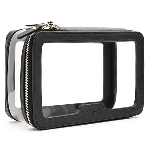 Aveniee Clear Makeup Bag Travel Organizer for Women - Black