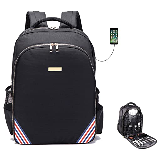 Barbers Bookbag for Clippers & Tools with USB Port - Red White & Blue PU