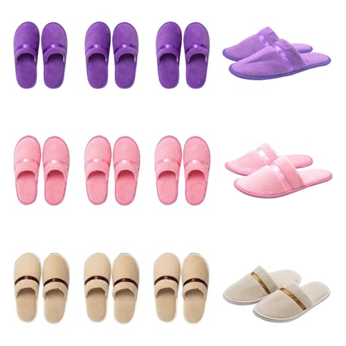 12 Pcs Washable Non-Slip Guest House Slippers for Visitors
