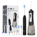 Black H2ofloss Electric Toothbrush and Water Flosser Combo - 2-in-1 Oral Care Kit