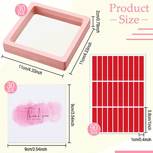 meekoo 30 Pcs Press on Nail Packaging Box with 90 Pcs Adhesive Double Sided Tape Artificial Nail Display Case Storage Container Box Acrylic Packaging Organizer for Art Home Salon(Pink)