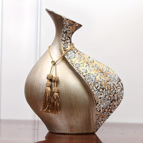 YACSNBF European Style Ceramic Flower Vase - 15 Inch Big Boho Pottery Vase, Dry & Faux Floral Decor, Fat Vase Variation