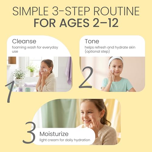 Kids Skincare Set - Unscented & Orange 3-Step Routine for Sensitive Skin