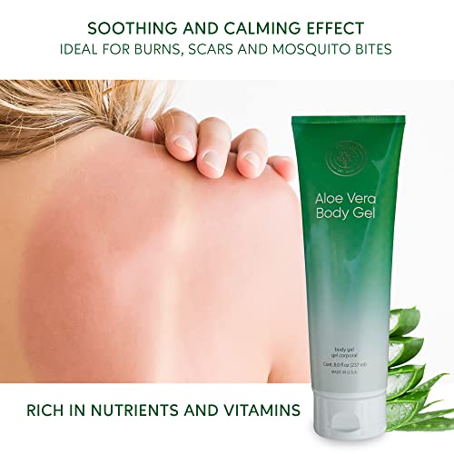 L'eudine Aloe Vera Gel - 8Fl Oz - Natural Aloe Gel for Skin Care - Premium Aloe for Sunburn Relief, Burns, and After Sun Care - for Face and Body - Scar Treatment
