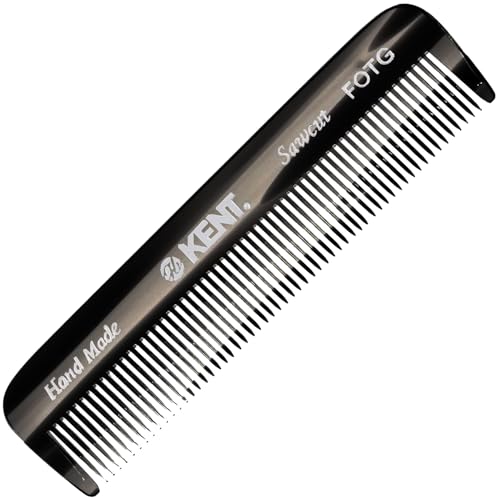 6 Pack Fine Tooth Beard & Hair Comb - 4.5 Inch Handmade Pocket Travel Grooming Comb for Men & Women - Graphite