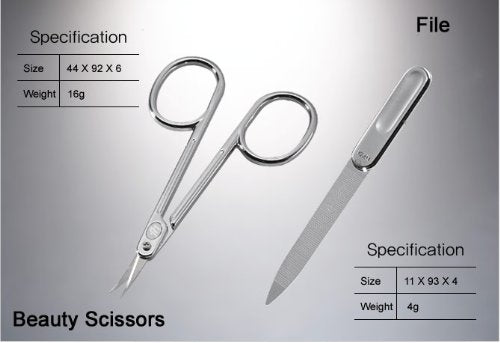 Travel Manicure Pedicure Grooming Kit Set - 9 Pcs Nail Clipper & Tools, Made in Korea