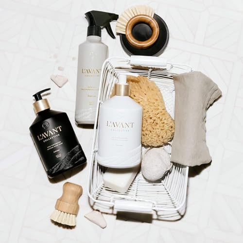 Plant-Based Hand Soap & Refill Bundle - Fresh Linen Scent, Aloe, Reusable Glass Bottle