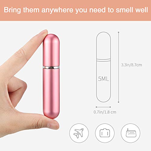 Boao 20 Pcs 5 ml Perfume Travel Refillable Atomizer Mini Cologne Perfume Atomizer Refillables Bulk Portable Mini Spray Bottle Compatible with Dispenser Pump Transfer Tool for Outgoing