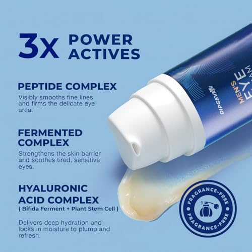 Mens Eye-Bags Treatment Cream: Under Eye Repair for wrinkles Baggy Puffiness and Dark Circles - Anti-aging Hydrating with Peptides + Hyaluronic Acid + Niacinamide + Botanical complex+VC