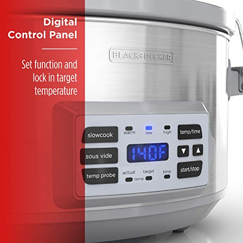 Deluxe Digital Slow Cooker with Sous Vide & Temperature Probe - 7 Quart