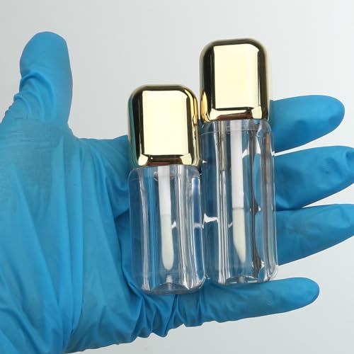 DIY Lip Gloss Tubes 16 Pack 5ml Gold Square Doe Foot Wand Refillable Containers