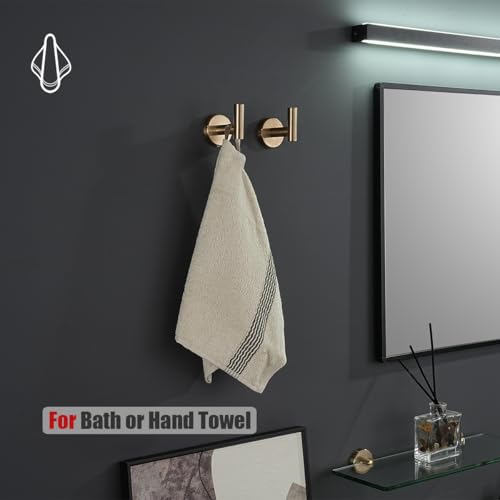 JQK Bathroom Hardware Set Champagne Bronze 5-Piece Wall Mount Accessories
