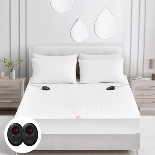 White King Size Electric Heated Mattress Pad 78x80 Dual Control Sleep Comfort
