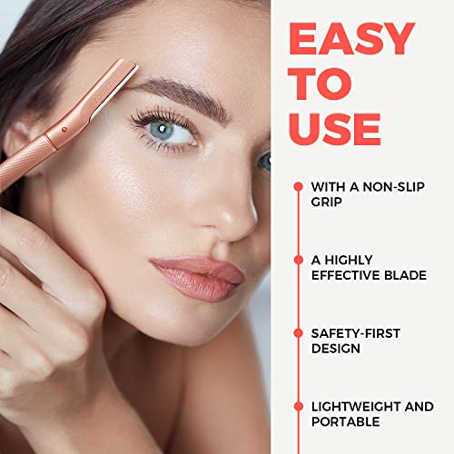 Upgrade Metallic Blue Finish Eyebrow Razor with Rose Gold Eyebrow Razor