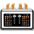 Black 4-Slice Touch Screen Toaster with Dual Control, 8 Shade Settings, 6 Bread Types