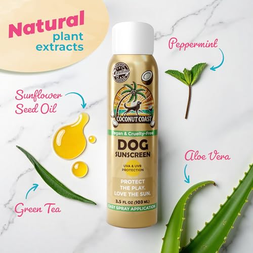 Dog Sunscreen SPF 30+ Natural Mist with Vitamin E Aloe for Sensitive & White Coats