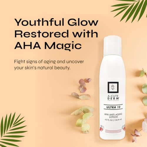 A-Cute Derm Ultra 10 AHA Anti-Aging Lotion 4 oz – Exfoliating Face & Body