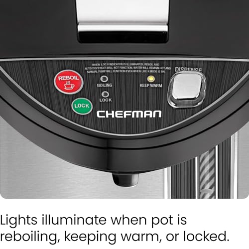 Chefman 3.8 Quart Electric Hot Water Pot Urn with Auto & Manual Dispense