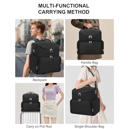 Relavel Tattoo Backpack with 4 Removable Pouches, Tattoo Travel Case with 3 Detachable Dividers, Waterproof Tattoo Carrying Case for Stencil Printer, Equipment and Supplies - Black