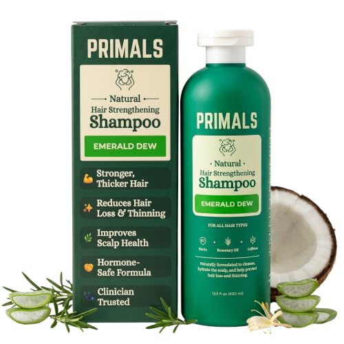 PRIMALS Hair Strengthening Shampoo with Biotin & Raw Honey - Thicker, Fuller Hair - 13.5 Fl Oz