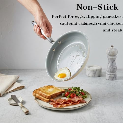 Cookware Ceramic Nonstick Frying Pans: 3Pieces Non Stick Skillet 8