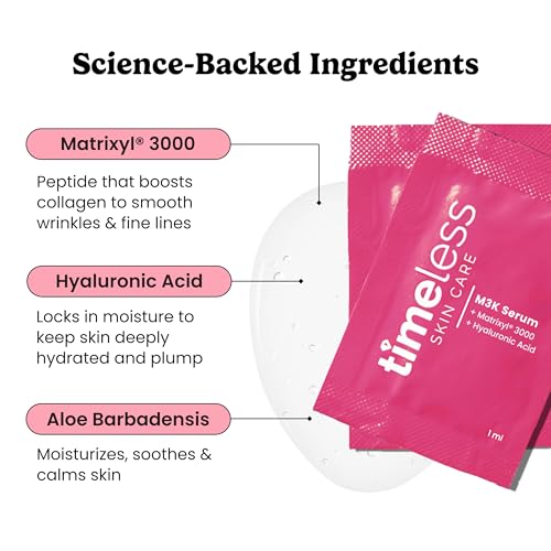 Timeless Matrixyl 3000 Peptide Complex Serum 0.03 Fl Oz Pack of 28 - Collagen Support & Hydration