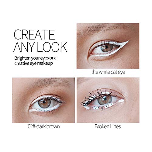 Go Ho 12 PCS White Eyebrow Eyeliner Pencils,White Eyeshadow Makeup Pen,Sweatproof Eye Highlighter Makeup Pencil,Long-lasting Nice Color Eye Brow Gel Pen,Brow Tint Sticks