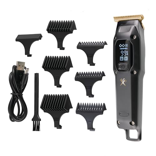 Cutting Edge T-Blade Trimmer for Men, Dual Speed with Turbo Boost T-Blade Trimmer with 6 Guide Combs, LED Display, Rechargeable 80 Minute Run-Time, Hypoallergenic Bump-Free & Irritation-Free
