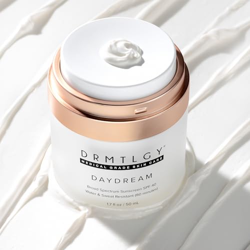 DRMTLGY Day Dream Sunscreen & Face Moisturizer SPF 40 ? Water & Sweat-Resistant Sunscreen for Sensitive Skin ? UVA/UVB Protection, Skin Care & Makeup Friendly | UVA/UVB Protection, FSA HSA Eligible