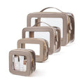 4 Pcs Clear Cosmetic Bag Set for Women Makeup Bag with Handle, Travel Toiletry Bag Transparent Cosmetic Case Portable Make Up Organizer Bag for Essentials