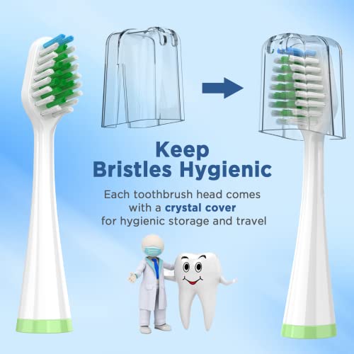 White Replacement Brush Heads for Smile Bright Platinum Sonic Toothbrush – Pack of 10
