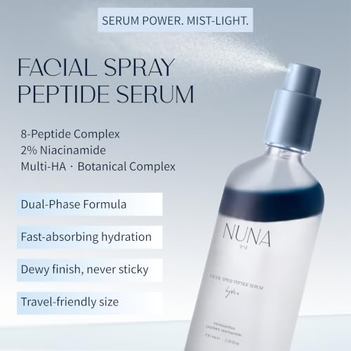 Hydrating Facial Mist & Serum Spray with Peptides & Hyaluronic Acid – Korean Moisture Boost, Makeup Setting & Refresh – 3.38 fl oz