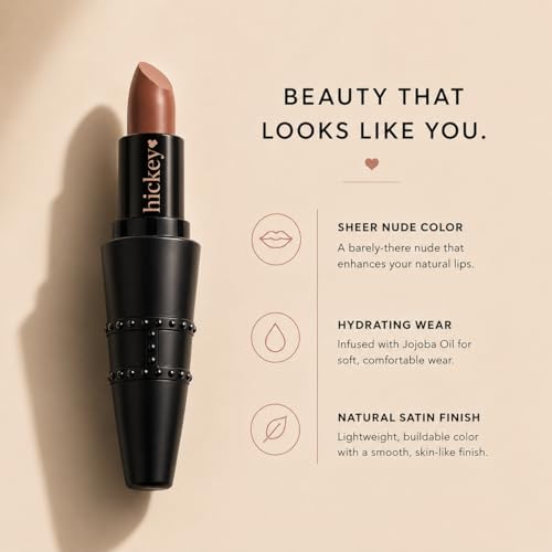 Nude Refillable Chain Lipstick Necklace - Long Lasting Hydrating Satin Finish
