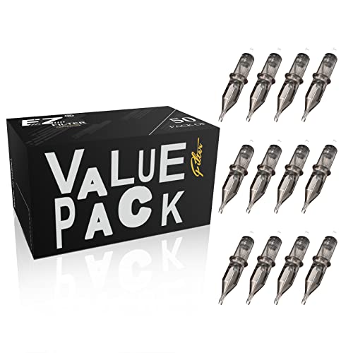 EZTAT2 50Pcs Mixed Round Shader Tattoo Needles #12 Variants 3RS-11RS for Rotary Machines