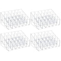 4 Pack Acrylic Lipstick Holder Organizer, 24 Slot Clear Lip Gloss Holder, Lipstick Display Stand for Lipsticks, Lip Balms, Makeup Brushes & Nail
