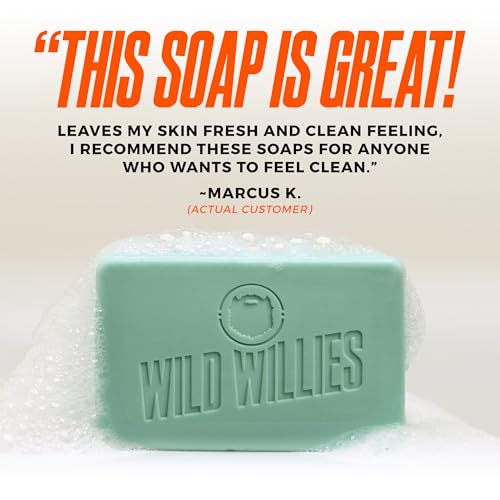 Wild Willies Moisturizing Men's Bar Soap Variety Pack 4 Scents, 6 oz