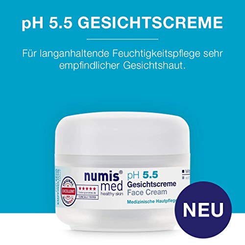 numis med Face Cream pH 5.5 - Skin Soothing Day Cream for Very Sensitive & Sensitive Skin - Vegan Face Care without Silicone, Parabens & Mineral Oil - Skin Care Face Cream (1 x 50 ml)