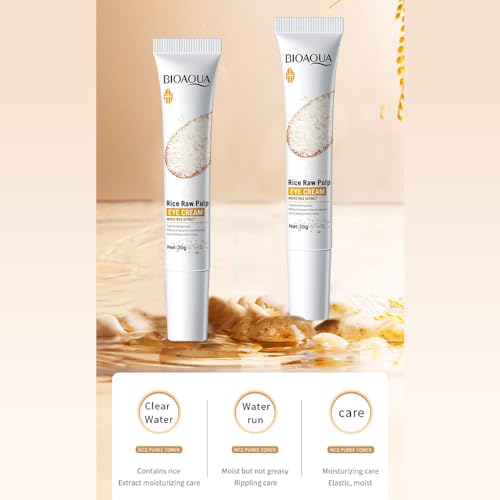BIOAQUA Rice Raw Pulp Under-Eye Cream Rice Extract Moisturizing Smooth Nourishing Under-Eye Skin 20g / 0.7oz