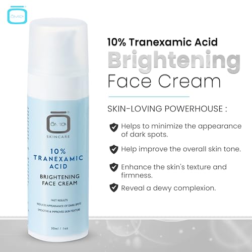 OMIC 10% Tranexamic Acid Cream ? 1 fl oz / 30ml ? Skin Brightening Cream, Reduce Appearance of Dark Spots, Skin Moisturizer, Even Skin Tone with Coconut Oil & Vitamin E