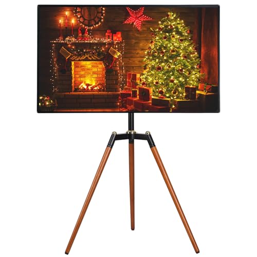 Ethu Tripod TV Stand for 32-65 Inch Flat & Curved Screens - Black & Walnut