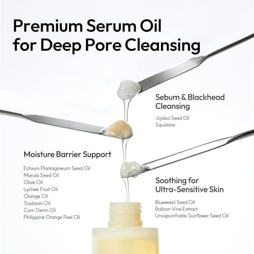 LAYERLAB Enriched 10 Serum Cleansing Oil - White, 6.76 Fl Oz - Gentle Makeup & Sunblock Remover