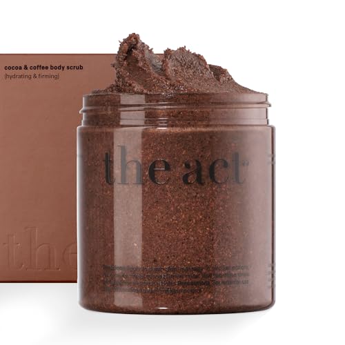 Coffee & Cocoa Body Scrub - Salt Exfoliant with Vitamin E, 10.58 Oz - Variation of Cocoa & Coffee