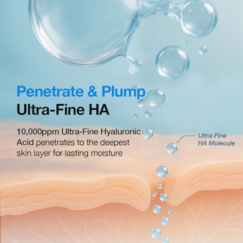 NATURAL DERMA PROJECT Hyaluronic Acid Serum 10,000ppm for 72H Hydration & Plumping, Korean Vegan Skincare, 30ml