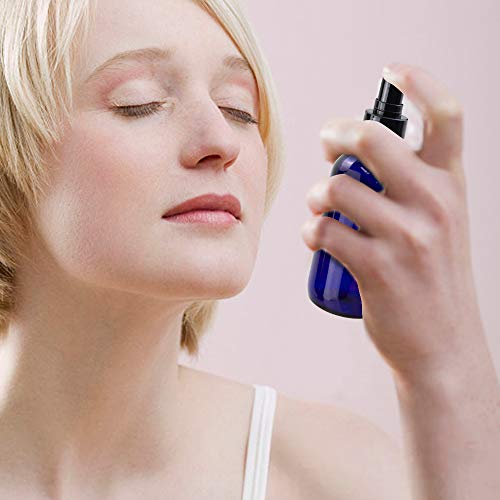 Blue Glass Spray Bottle Kit 10 Pieces - Reusable UV-Protective Mist & Roller Bottles for Aromatherapy & Household Use
