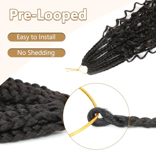 FIRSTCYH HAIR Boho Crochet Box Braids 8 Inch 1B - 8 Packs for Black Women