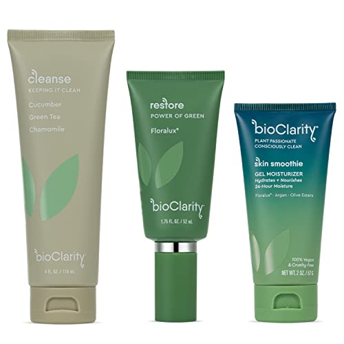 BioClarity 3-Step Essentials Skin Care Routine for Normal & Oily Skin - Full Size - Vegan & Clean
