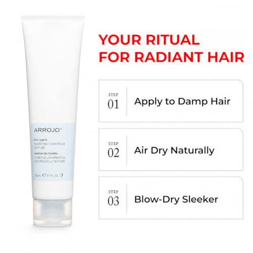 ARROJO Frizz Control Hair Cream 5.1 oz – Anti Frizz, Nourishing Daily Hydration
