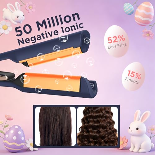 Deep Wave Curling Iron with 1 Inch Barrel - Beach Waves Waver - Prussian Blue